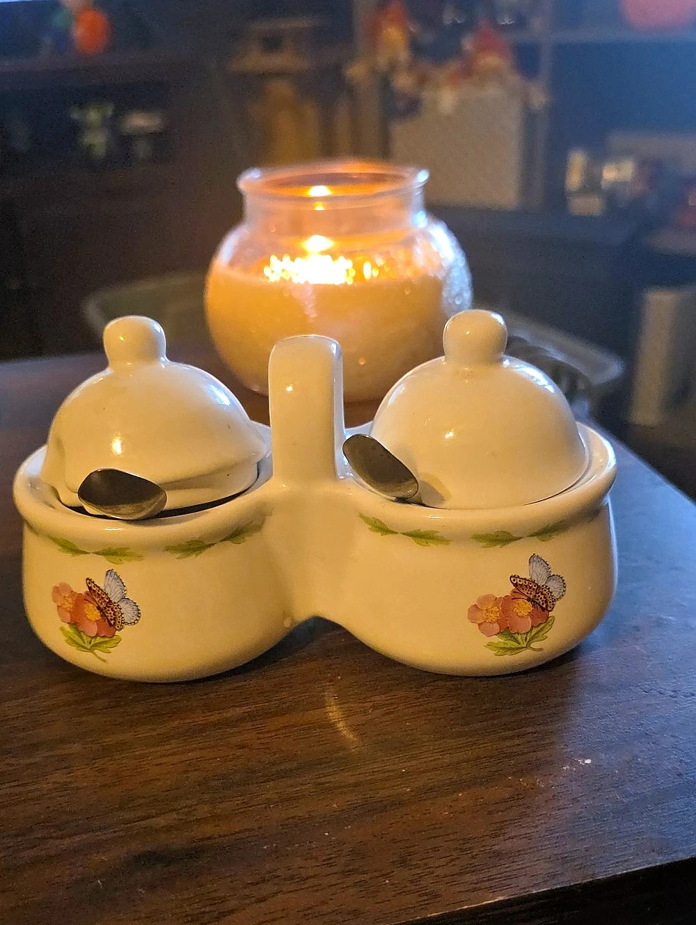 Hallmark Floral Ceramic Condiment Server